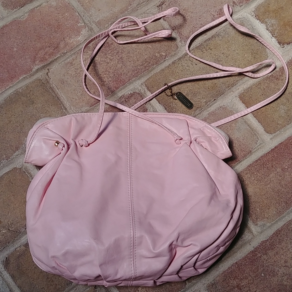 Light pink leather crossbody or shoulder purse
